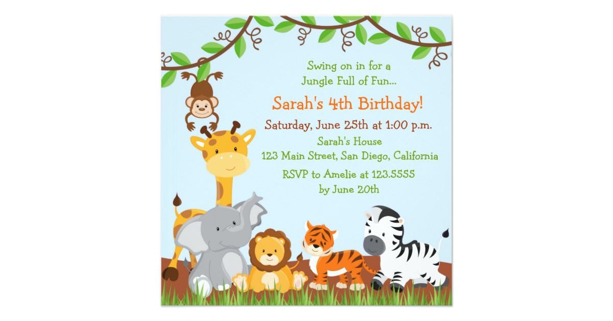 safari birthday invitations