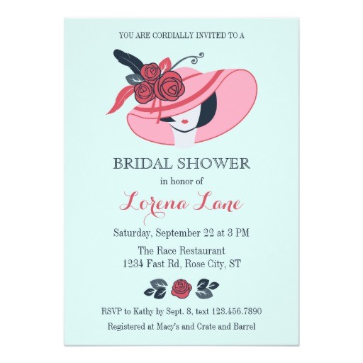 kentucky derby inspired bridal shower invitation