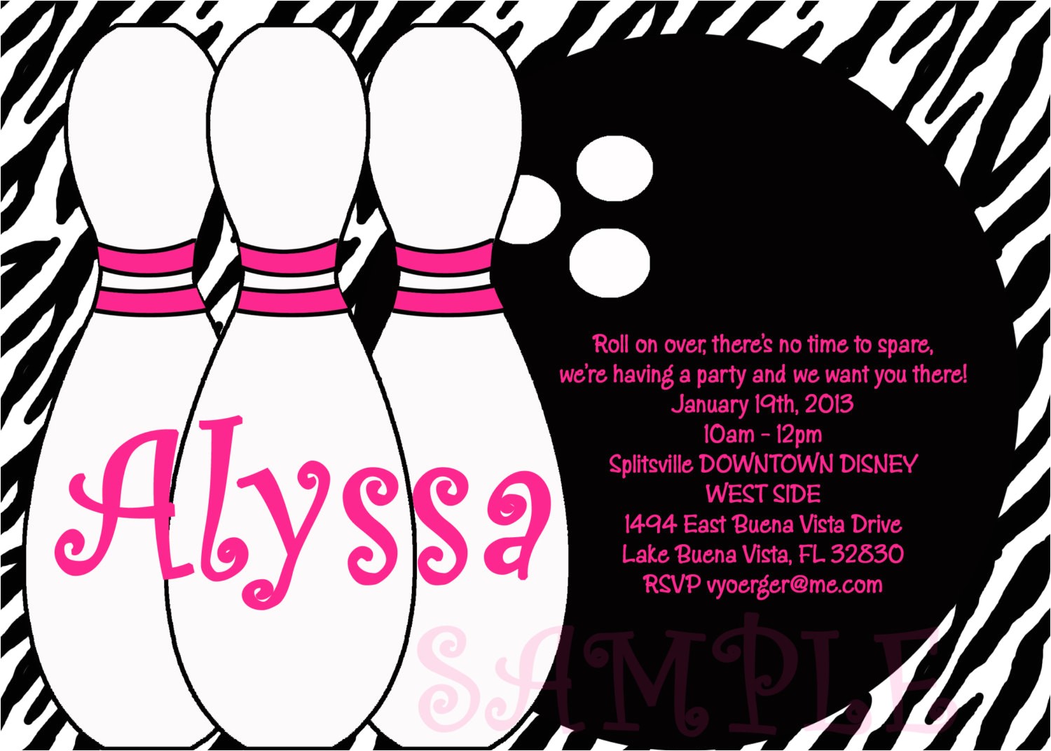 bowling party invitations templates ideas