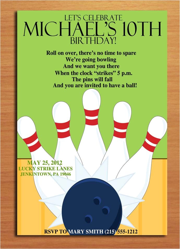 bowling birthday party invitations free printable