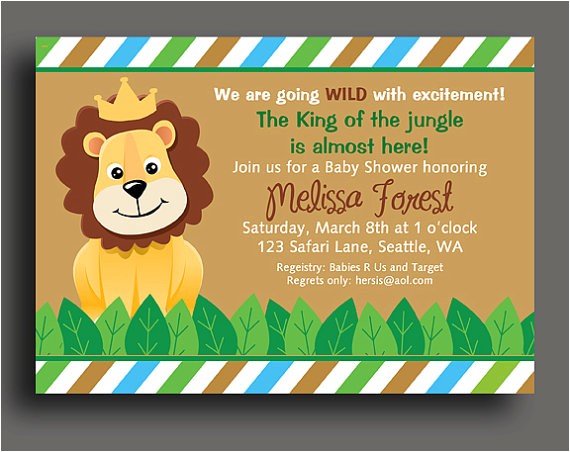 king jungle lion invitation printable safari
