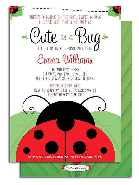 ladybug baby shower invitation