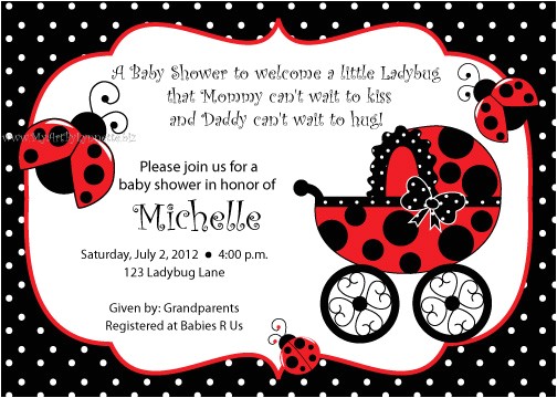 ladybug baby shower invitations