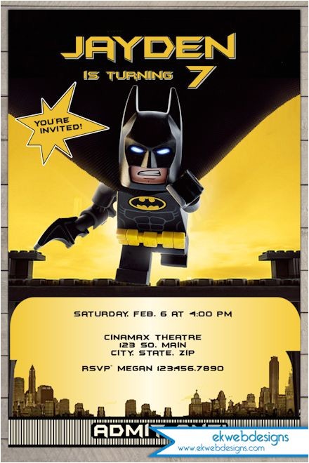 lego batman movie 2017 birthday invitation