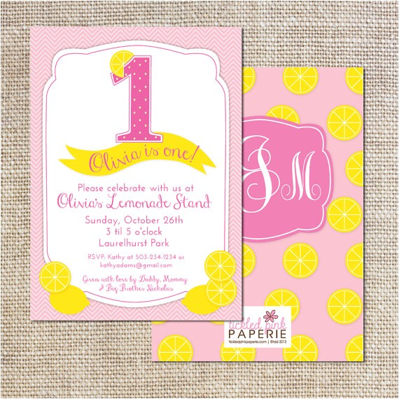 pink lemonade birthday party invitation