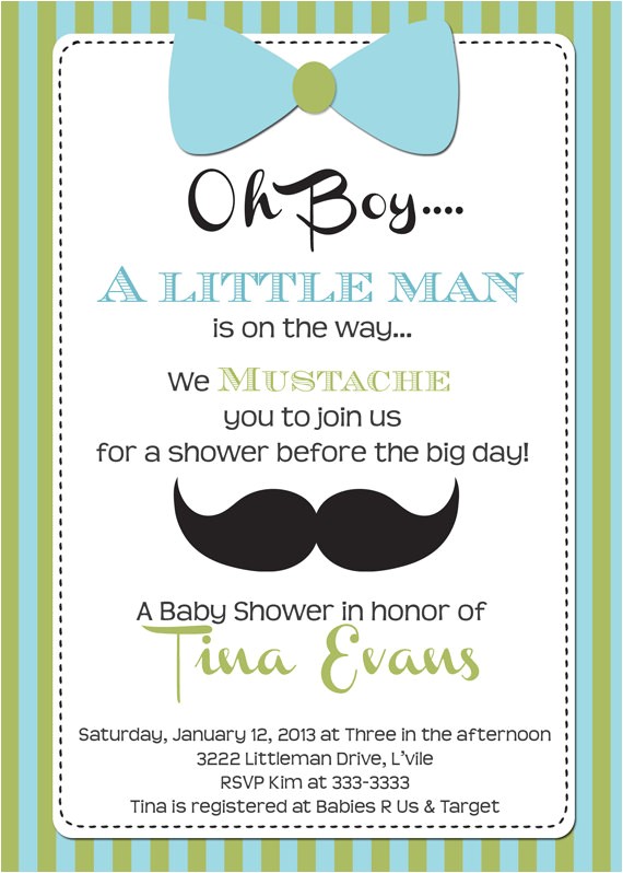 little man baby shower invitation