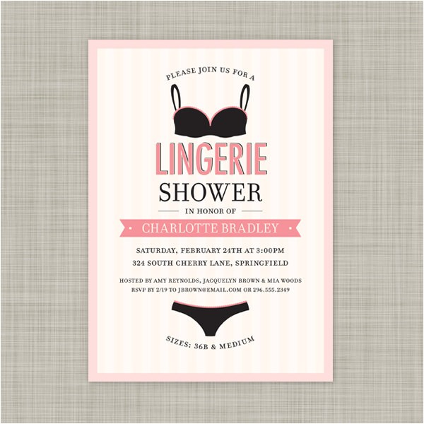 lingerie shower invitations wedding