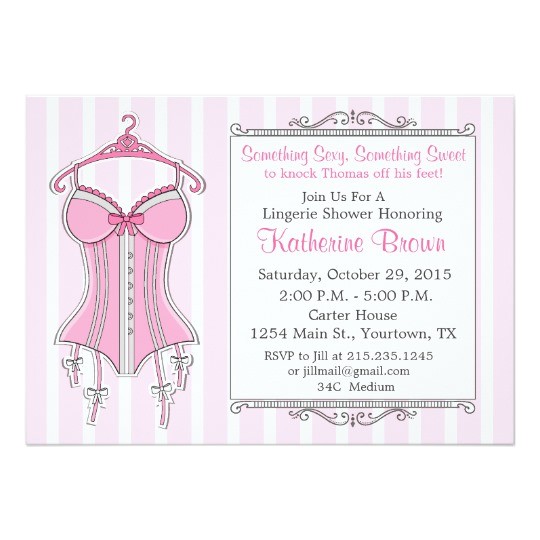 lingerie bridal shower invitation