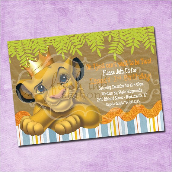 simba lion king birthday invitation