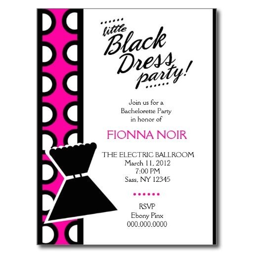 little black dress bachelorette party invitations