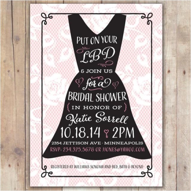 little black dress custom digital wedding shower invitation bridal shower bachelorette