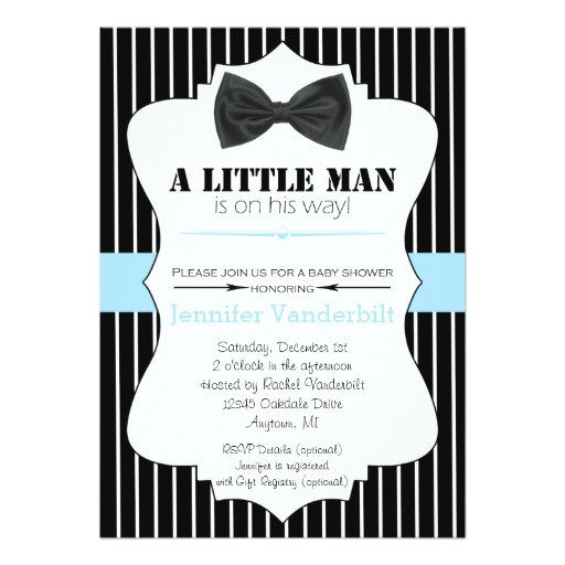 little man bow tie baby shower invitation