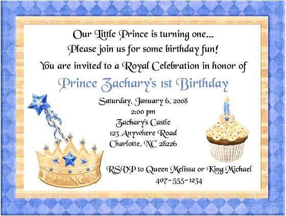 Prince Birthday Party Invitations