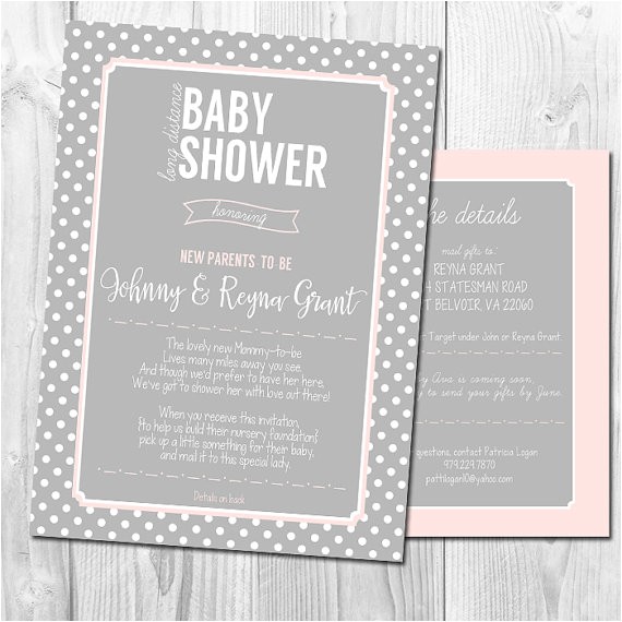 long distance baby shower invitation