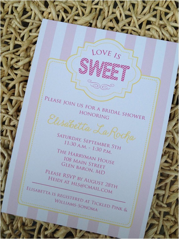bridal shower invitations love is sweet