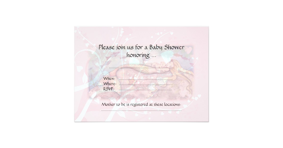 mermaid lullaby baby shower invitations