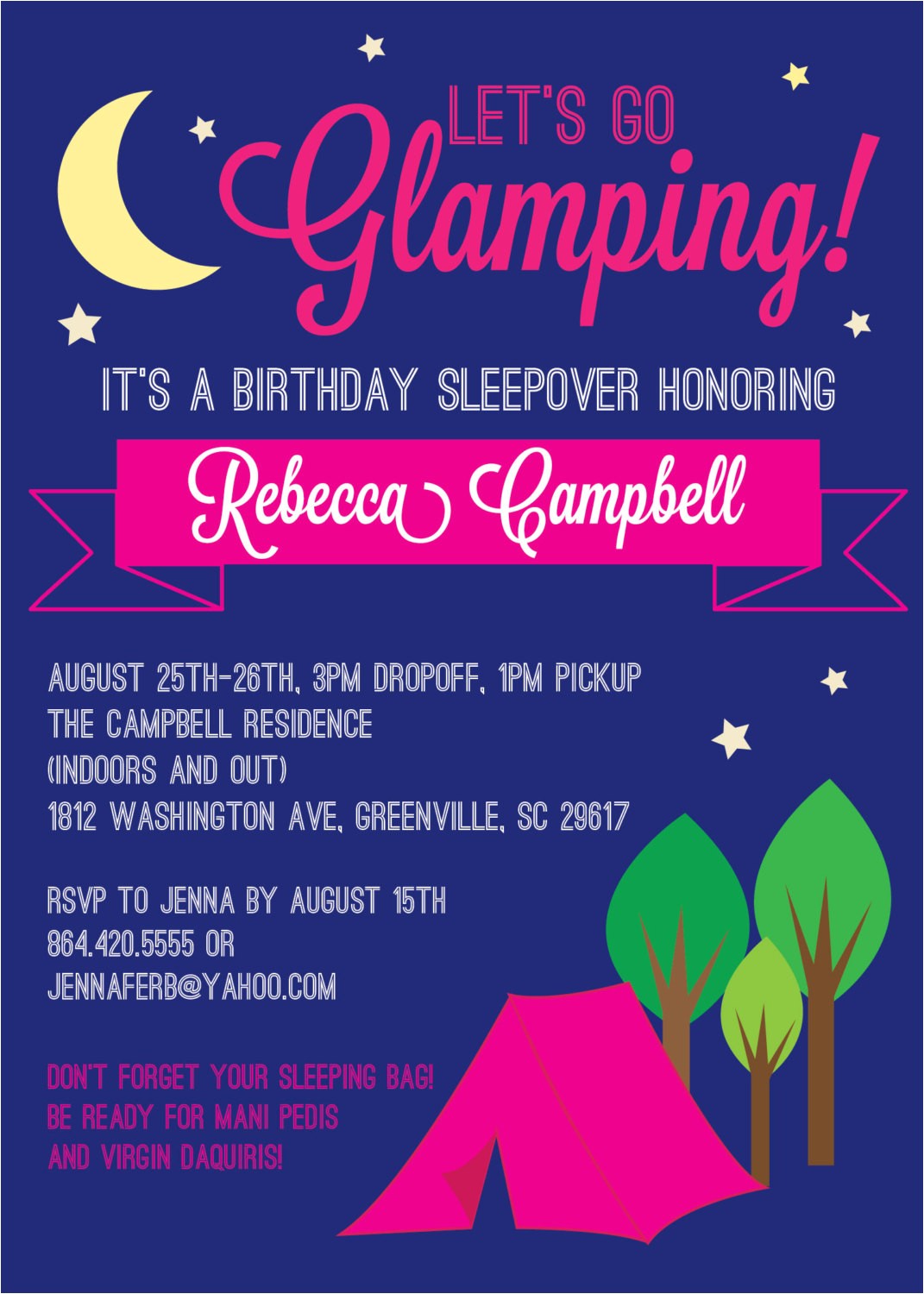 green camping birthday party invitation wording for baby boy template