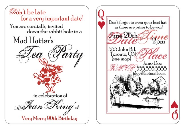 mad hatter tea party invitations
