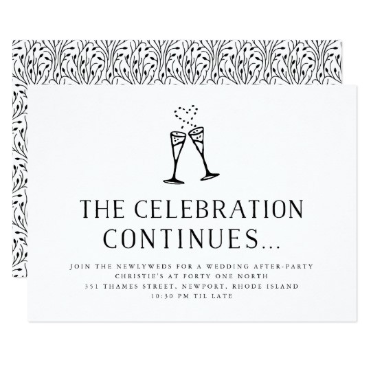 wedding after party invitation insert card