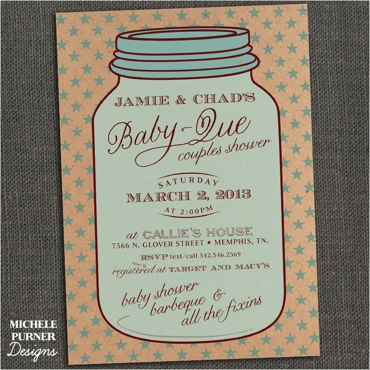 mason jar baby shower invitations