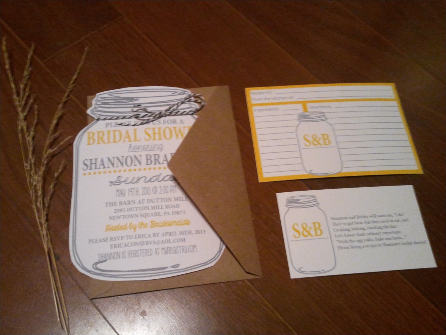 mason jar bridal shower invitations and recipe cards bridal shower invitations recipe cards