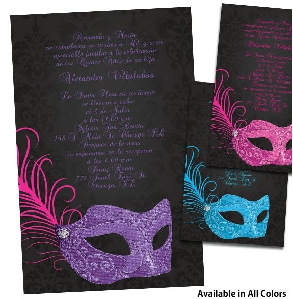 Masquerade Invitations for Quinceaneras Quinceanera Ideas Masquerade Quinceanera Invitations