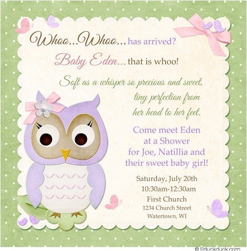 butterfly owl baby shower invitation