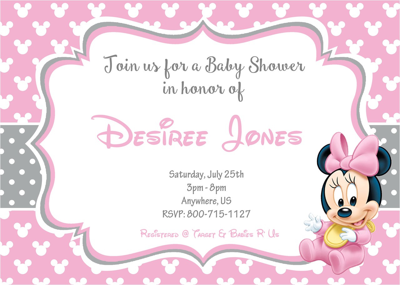 minnie mouse baby shower invitations templates