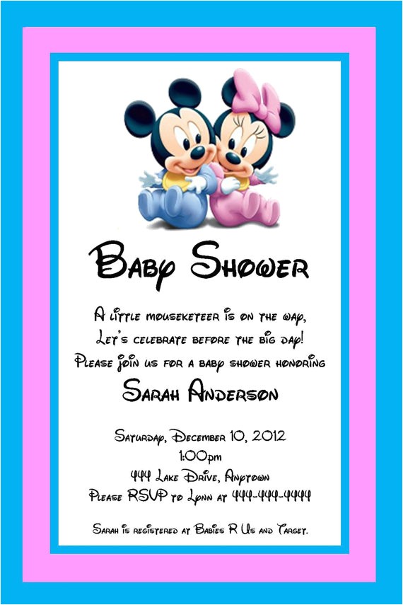 baby mickey and minnie mouse baby shower