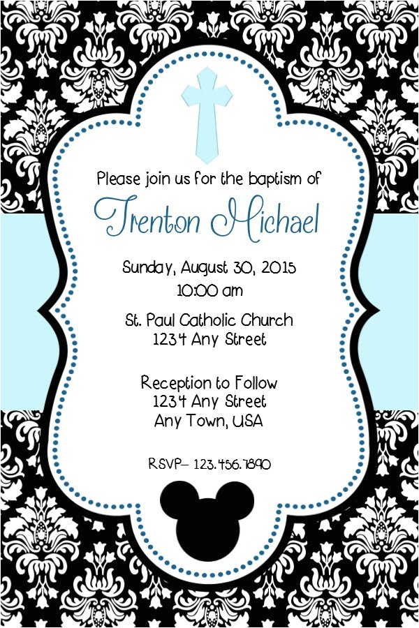 mickey mouse baptism invitation