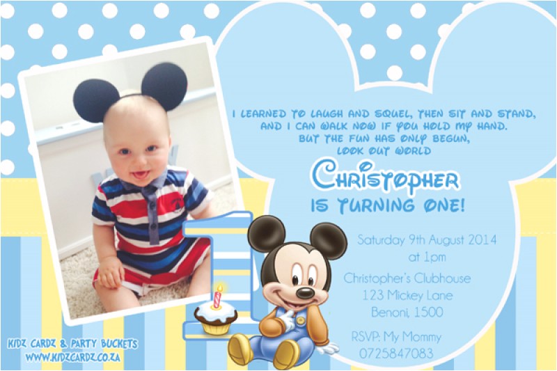 mickey mouse christening invitation