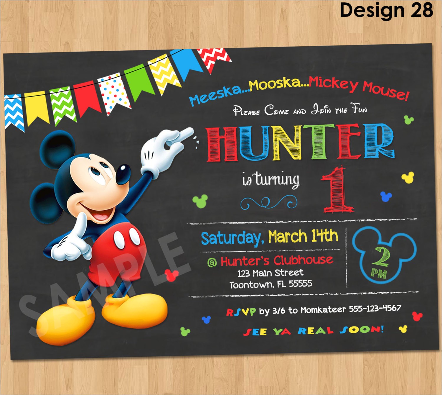 mickey mouse clubhouse birthday invitations personalized