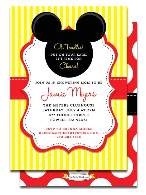 printable mickey mouse baby shower invitation