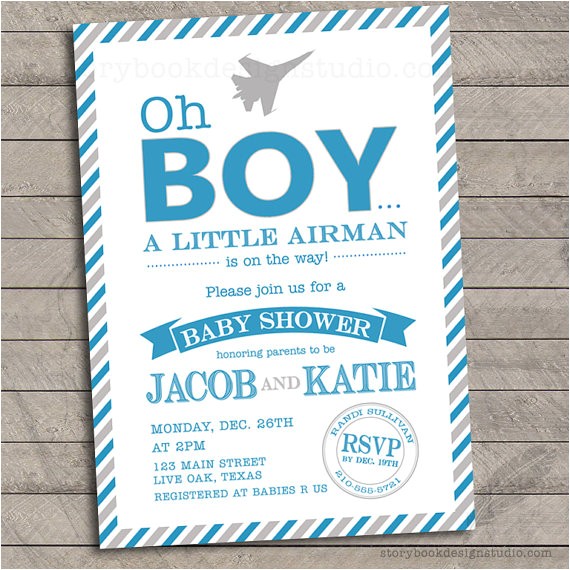 oh boy military baby shower invitations