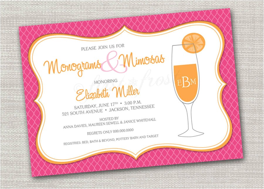 monogram and mimosas printable