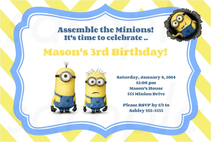 minion birthday party invitations ideas