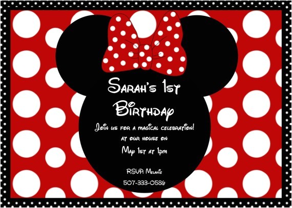 free minnie mouse 1st birthday invitations templates