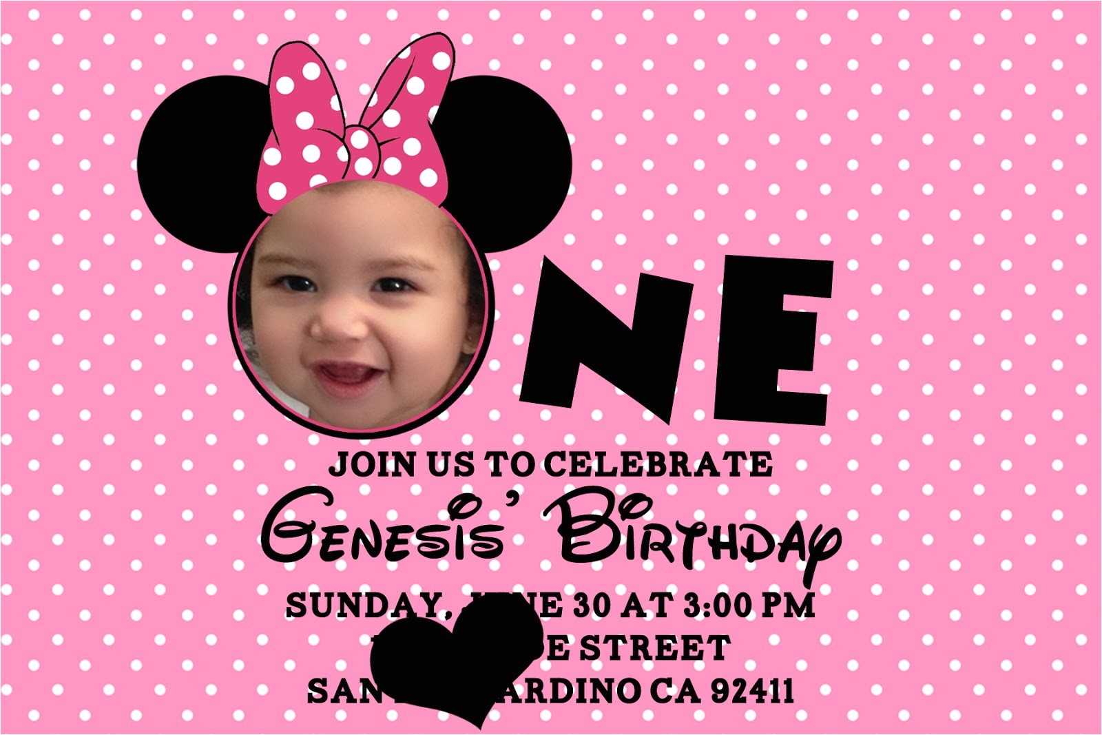 minnie mouse birthday invitations personalized