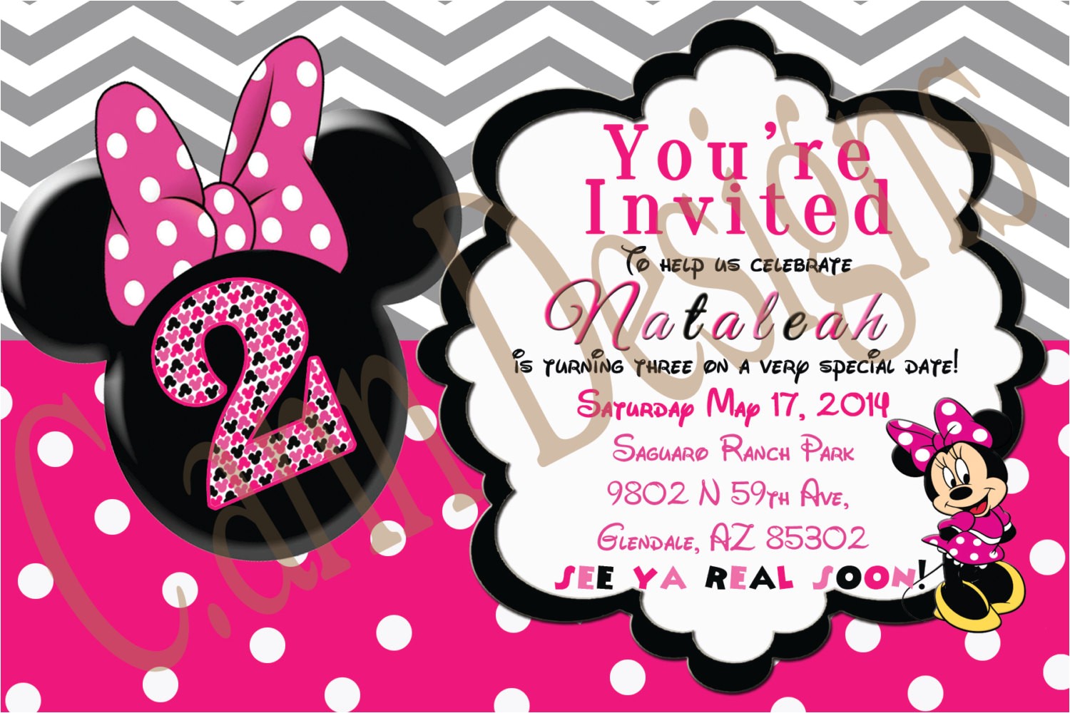 minnie mouse 2nd birthday invitations
