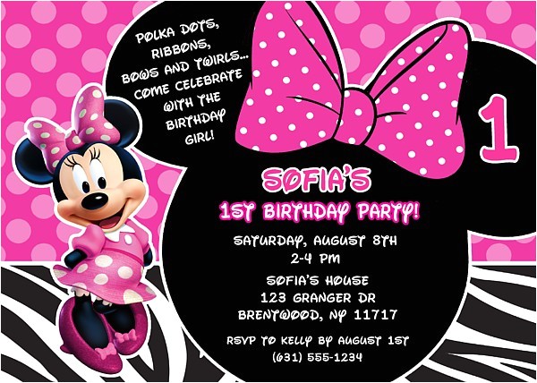 minnie mouse birthday party invitations