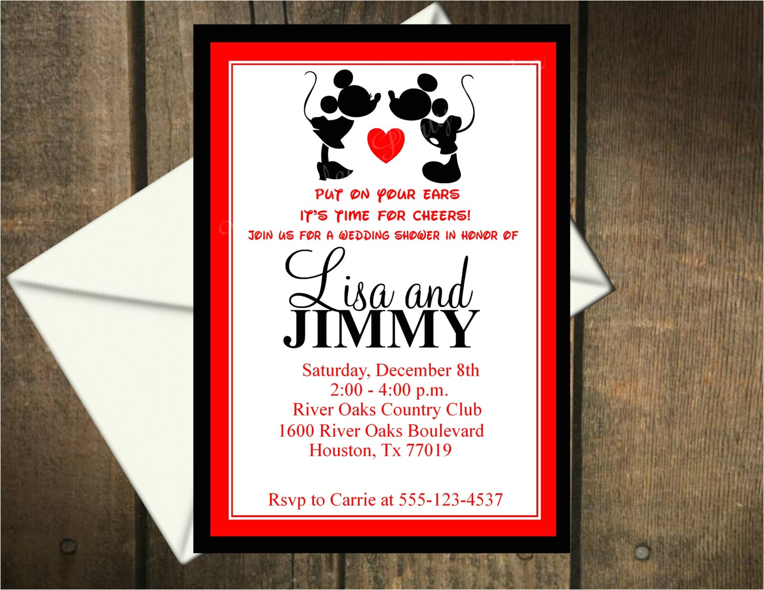 mickey and minnie mouse wedding invitations