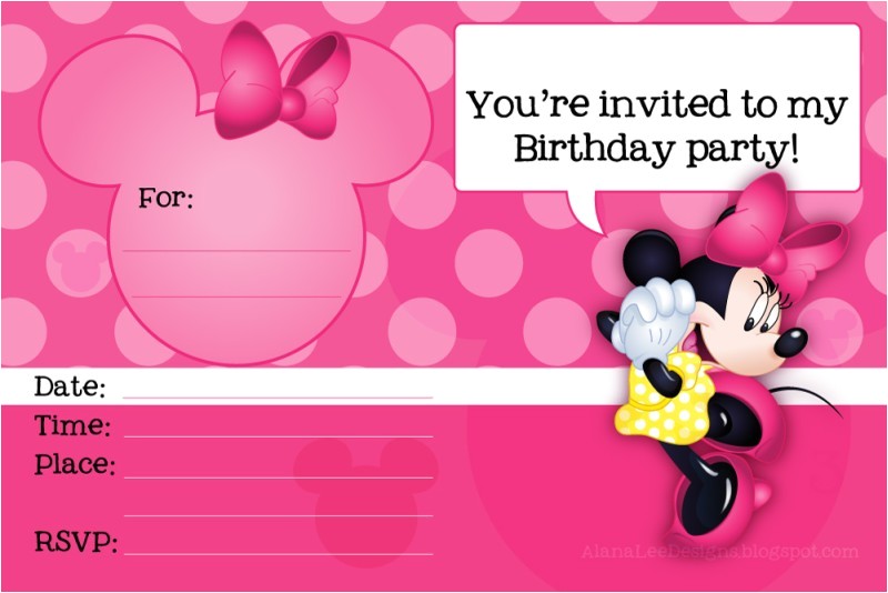 minnie mouse printable party invitation template