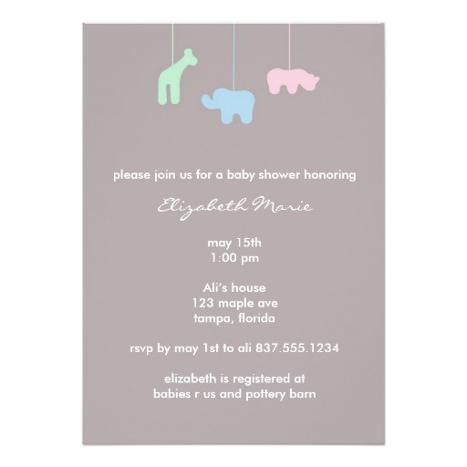 mobile baby shower invitation