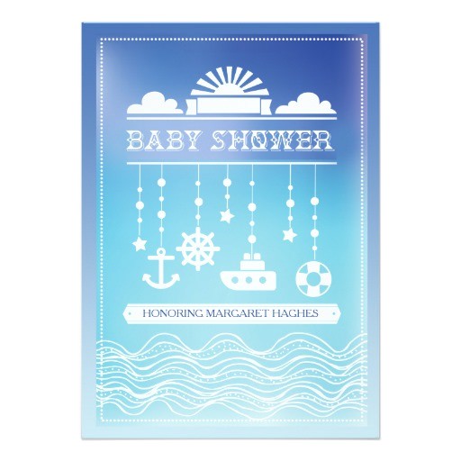 nautical mobile baby shower invitation
