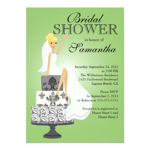 modern blonde bride bridal shower invitation