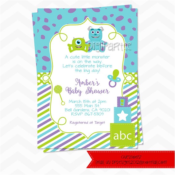 monsters inc baby shower invitations