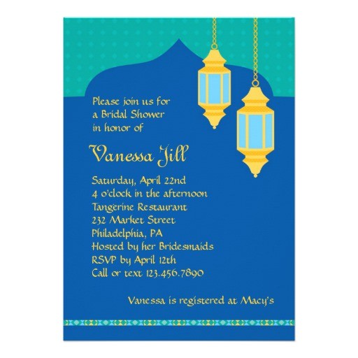 moroccan lantern bridal shower invitation