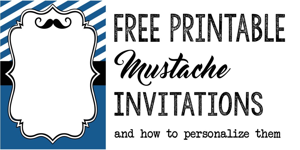 mustache party baby shower or birthday invitation