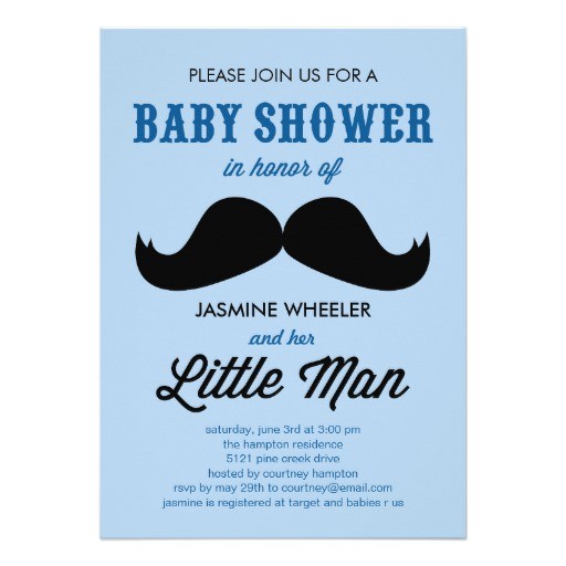 little mustache baby shower invitations
