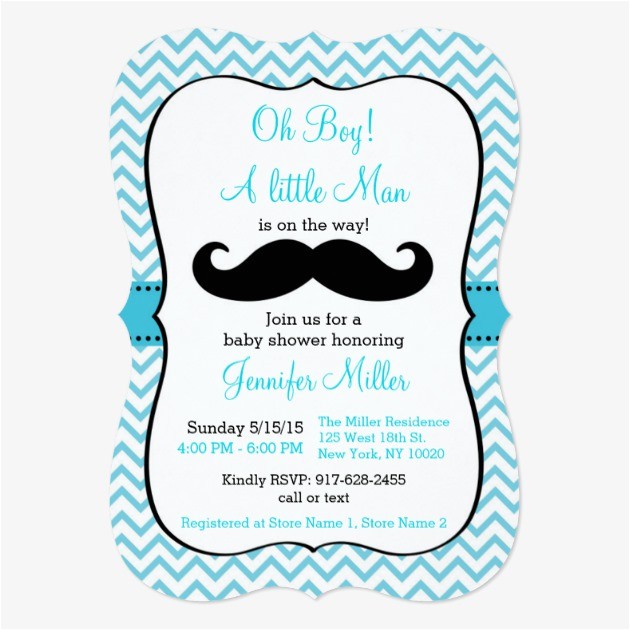 mustache baby shower invitations